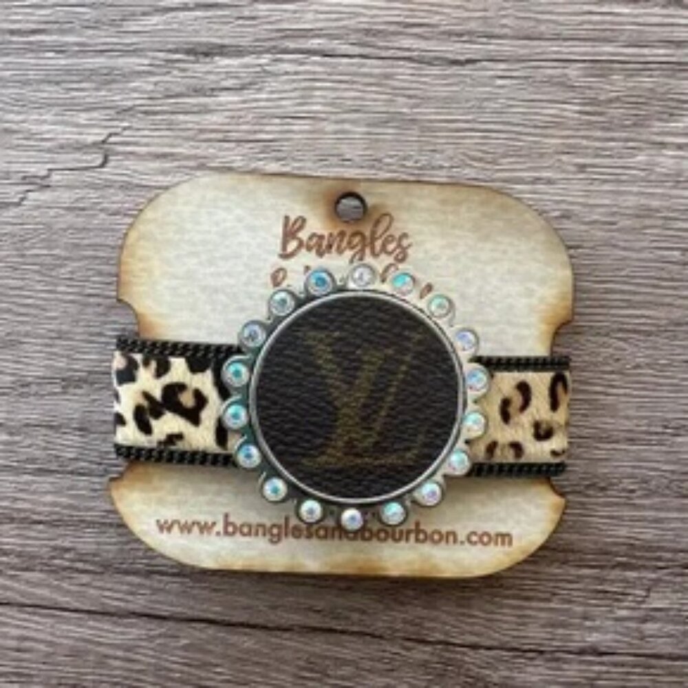 Upcycled Cowhide Cuff Bangle Bracelet